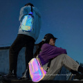 Hi Vis Night Glow Running Reflective Crossbody Backpack Sling Bag for Ladies Men Women